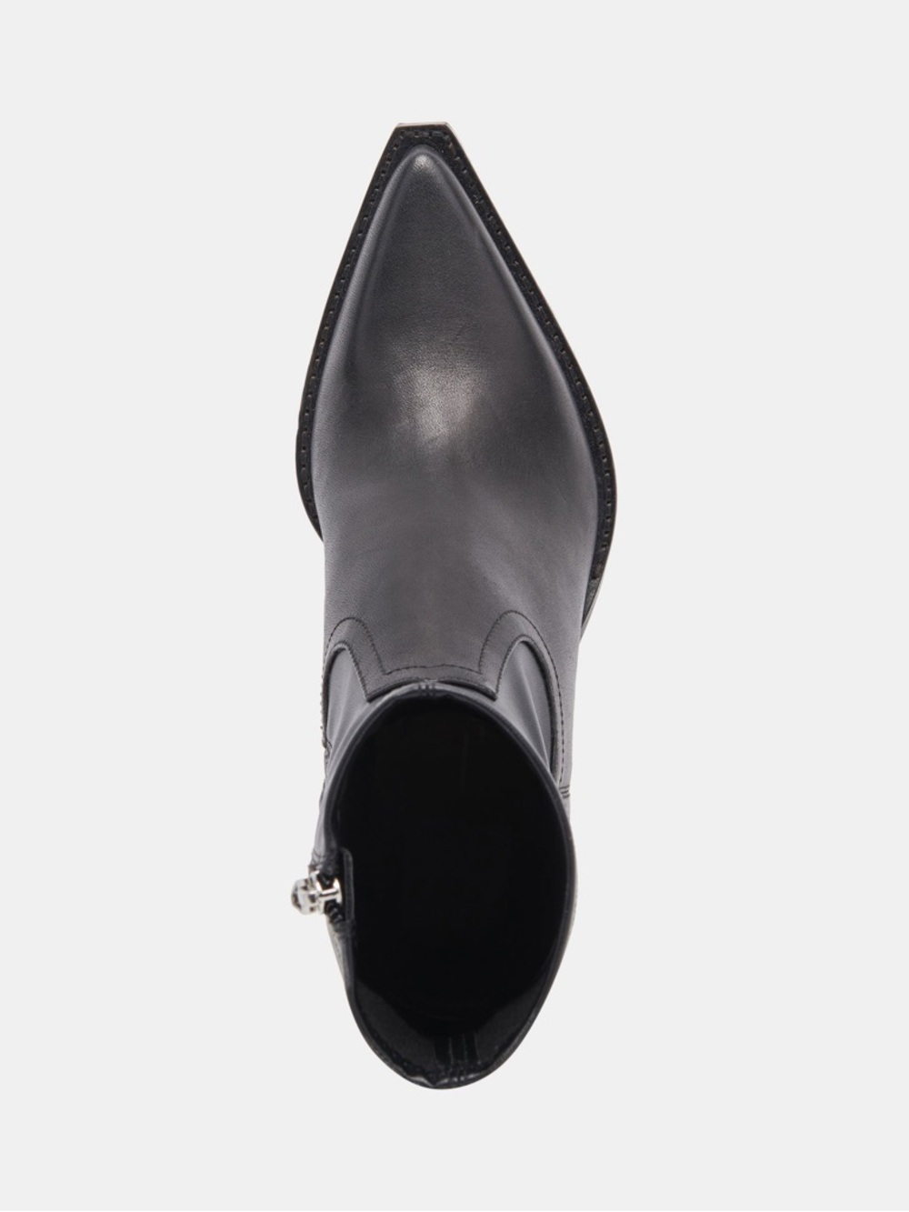 Dolce Vita Black Leather Mid-Calf Block Heel Ankle Boots - Picture 6 of 12